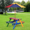 Table de pique-nique pliante Costway pour enfants 4 places avec parasol pour jardin