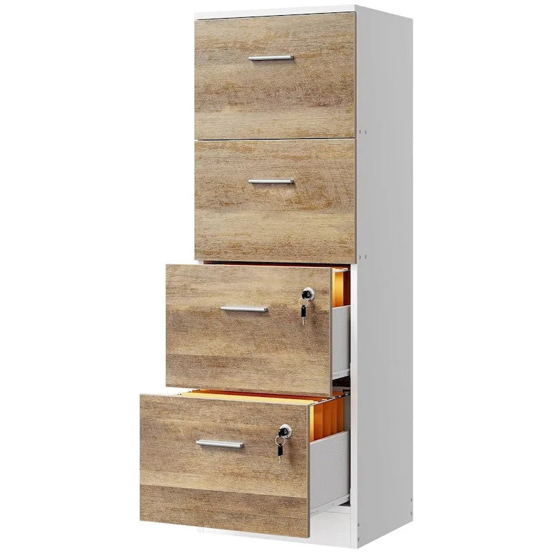 Moasis 51H 4 Drawers File Cabinet Lockable Vertical Storage Cabinet for Home Office