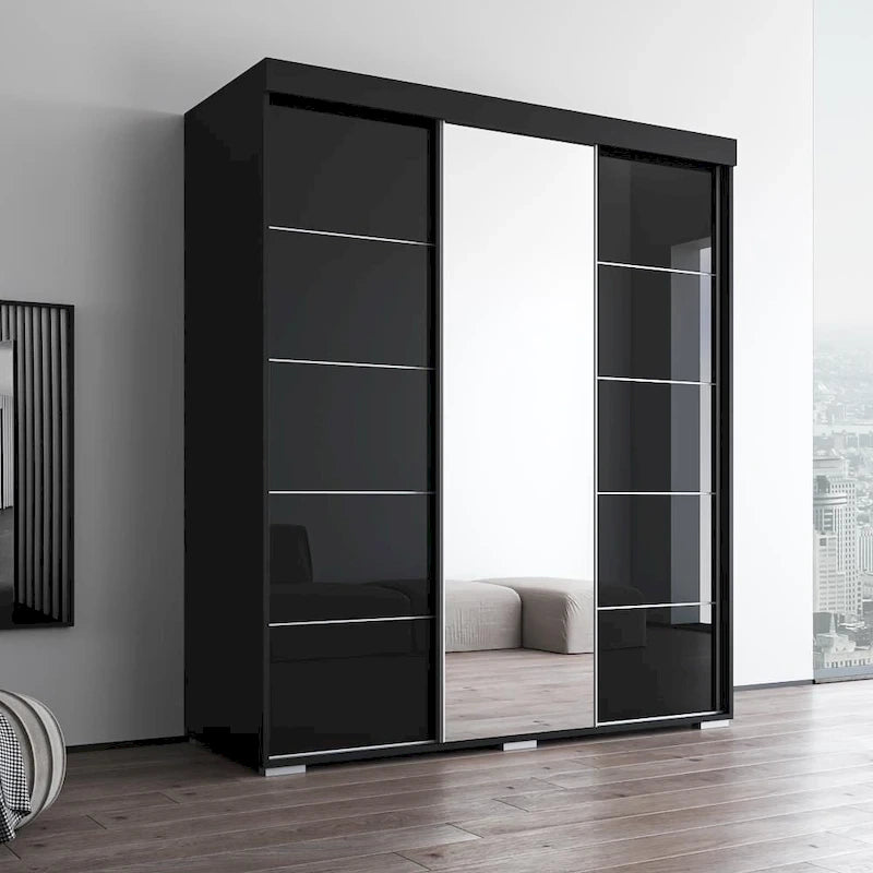 Aria Modern 3-door Wardrobe Armoire with Mirror