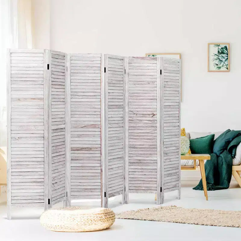 67 High 6 Panel Room Divider Furniture Classic Venetian Wooden Slat Home