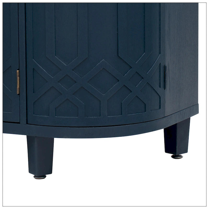 Curved Design Storage Cabinet made of Fraxinus Mandschuric Solid Wood