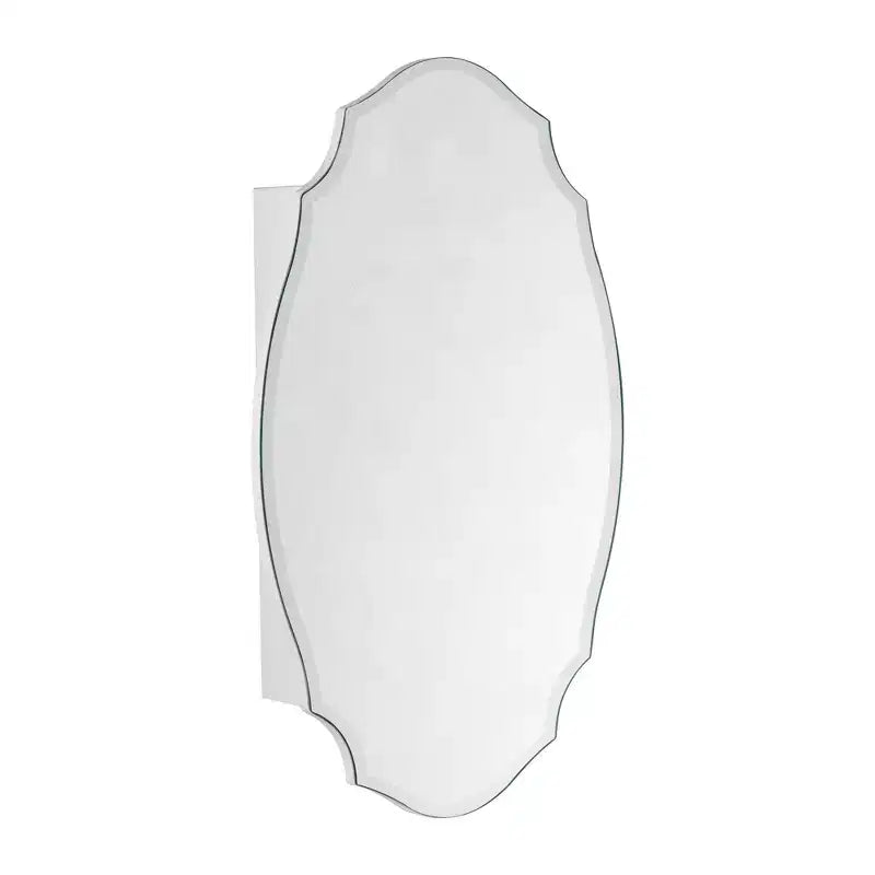 Armoire à pharmacie murale avec miroir 20 po L x 30 po H, sans cadre, biseautée, avec arc irrégulier