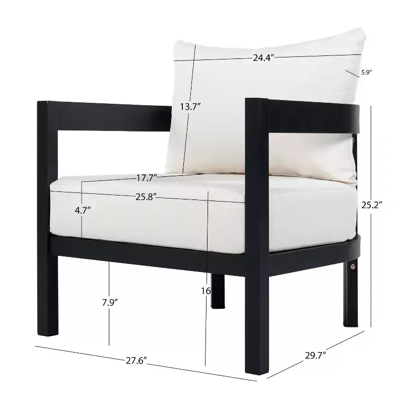 Christopher Knight Home Althea, ensemble de conversation moderne incurvé de 5 pièces en aluminium pour l'extérieur avec table basse en verre