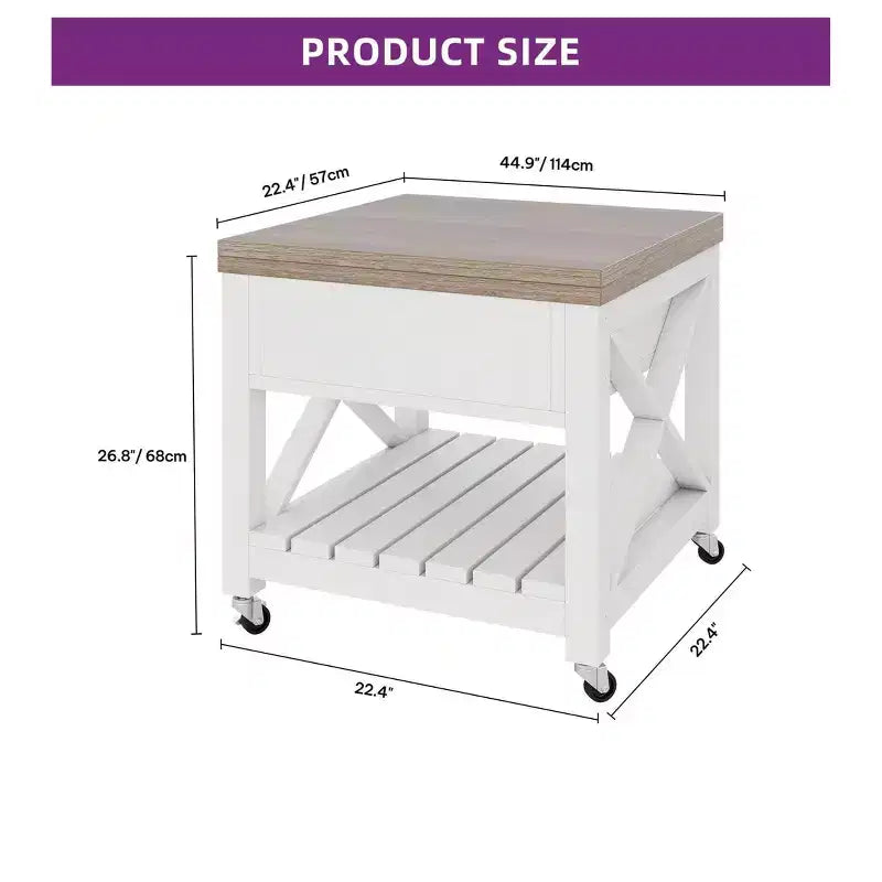 3-In-1 Lift Top Square Coffee Table With Wheels Stools Multi-Function 2 Tier Dining Table With Hidden and Open Storage Living Room Dining Room