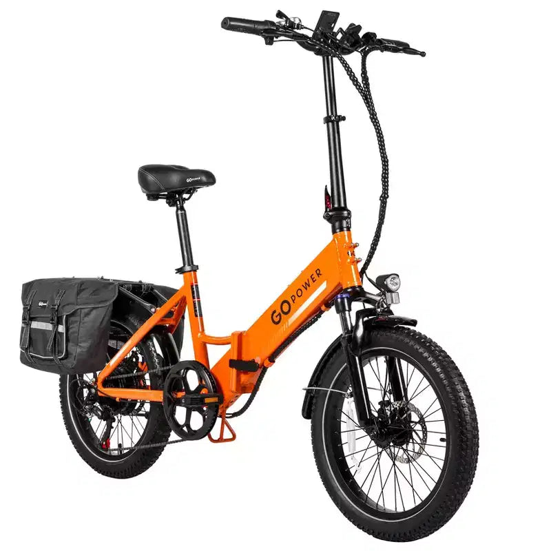 GoPowerBike GoPlus Folding Electric Bike | 20 Fat Tire eBike | 500W Motor, 20mph Top Speed | 45+ Mile Range, 5 Pedal-Assist Levels | Open Box