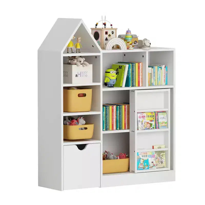 Organisateur de rangement pour enfants, organisateur de jouets et de livres avec 8 compartiments et tiroirs coulissants - Idéal pour les salles de jeux et les chambres à coucher