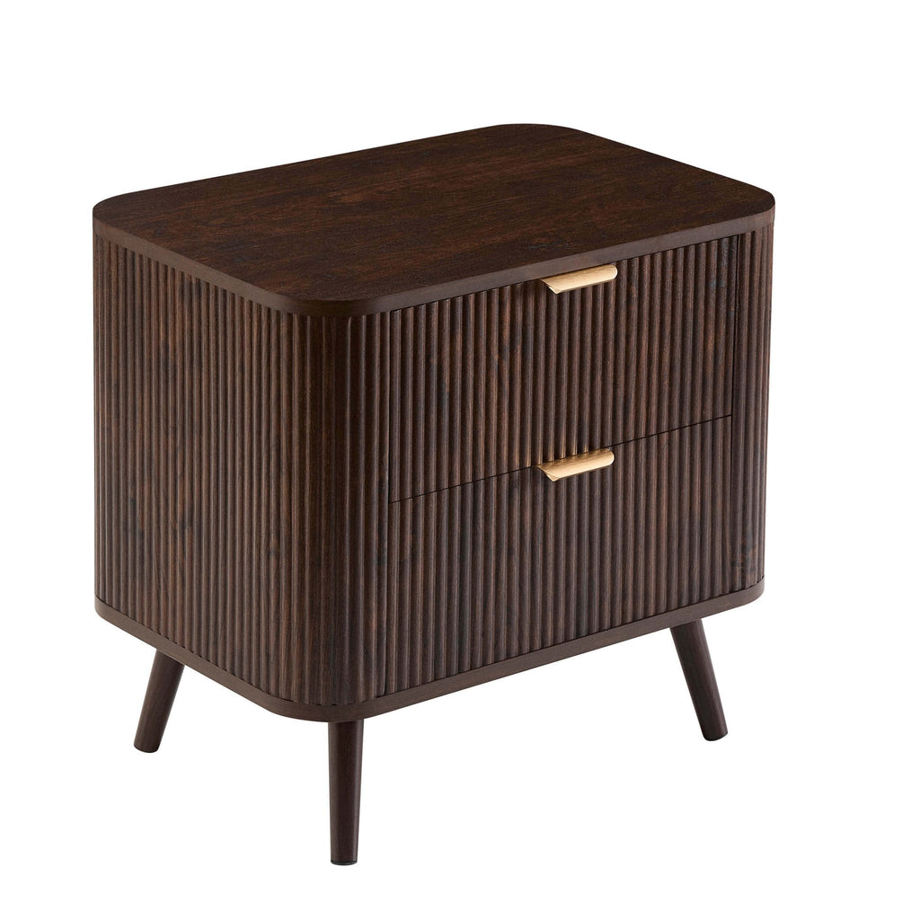 2 Drawer Bedside Table - Walnut
