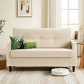 Dyonery 50 Loveseat Sofa, 2-Seater Love Seat for Office & Small Spaces, 24 Deep Seat, FSC Solid Wood Frame, Tool-Free Assembly