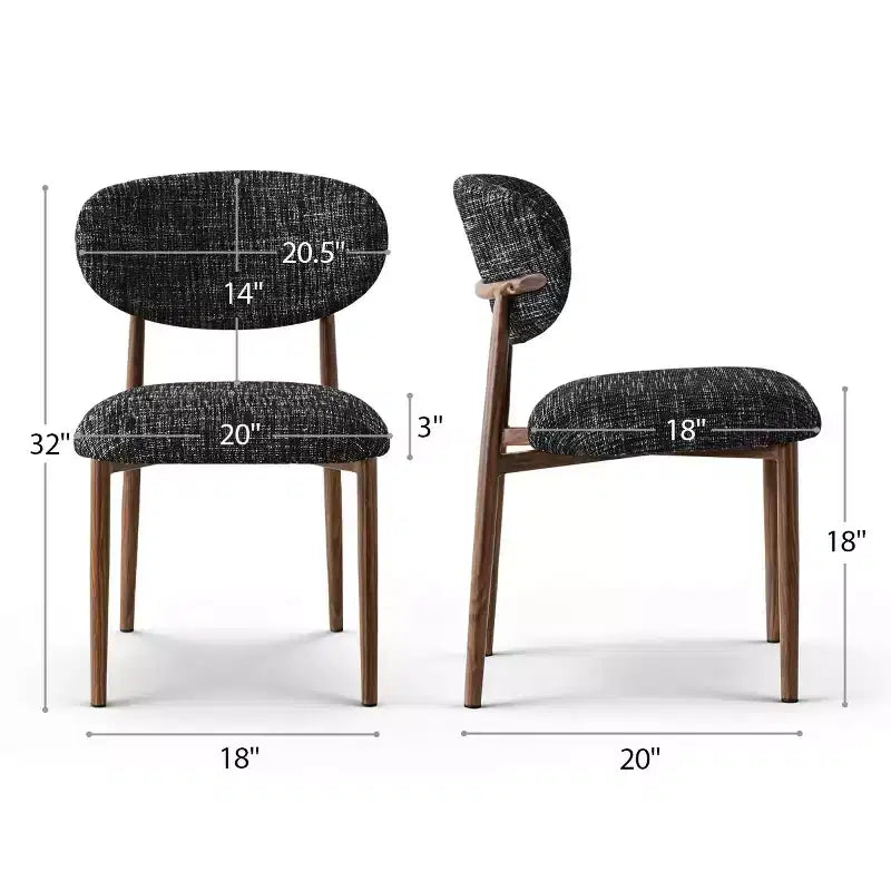 Set of 4 Modern Upholstered Dining Chairs with Curved Backrest, Iron Frame Armless Side Chairs for Dining Room, Kitchen-Panipeachy