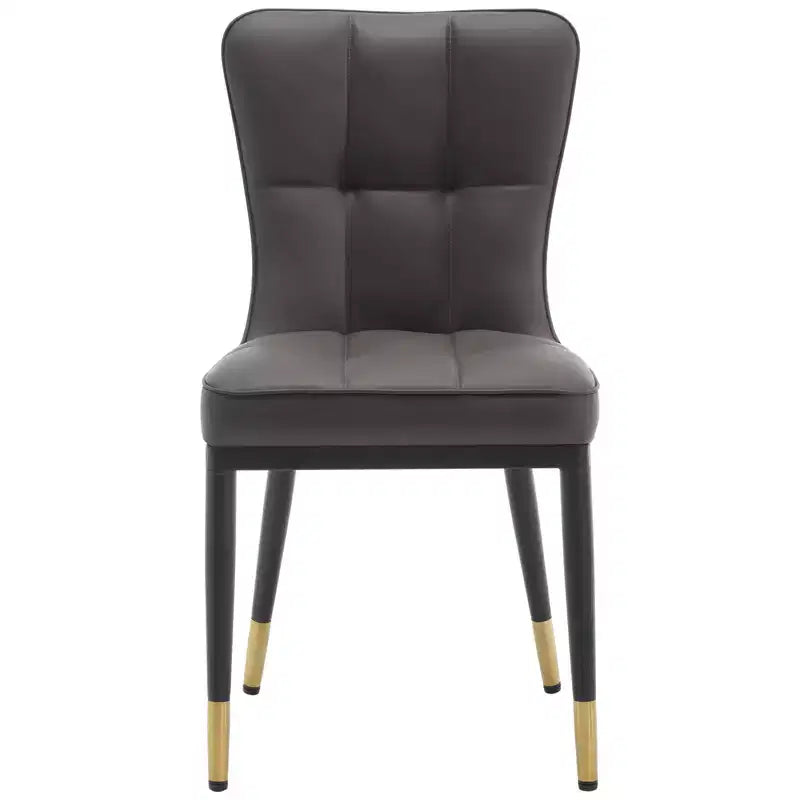 Bekrvio Dining Room Chairs Set of 6, Modern Upholstered Faux Leather Seat with High Back, Metal Legs, Armless Kitchen Chairs for Living Dinning Room
