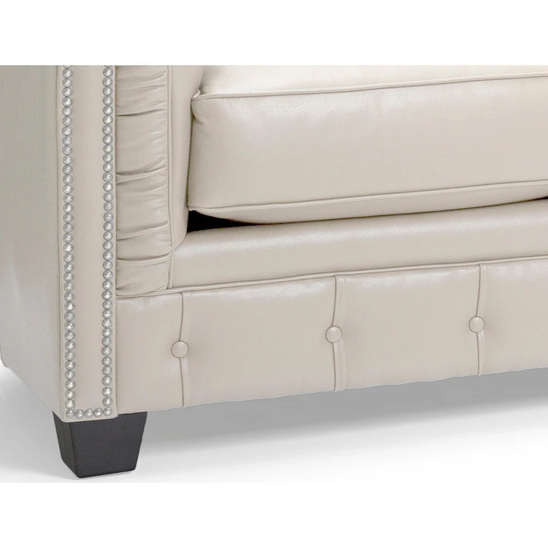 Hancock Tufted Top Grain Italian Leather Chesterfield Sofa - 31 H x 86 W x 40 D