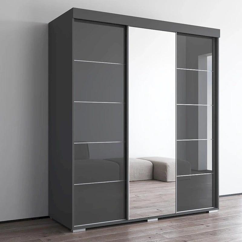 Aria Modern 3-door Wardrobe Armoire with Mirror