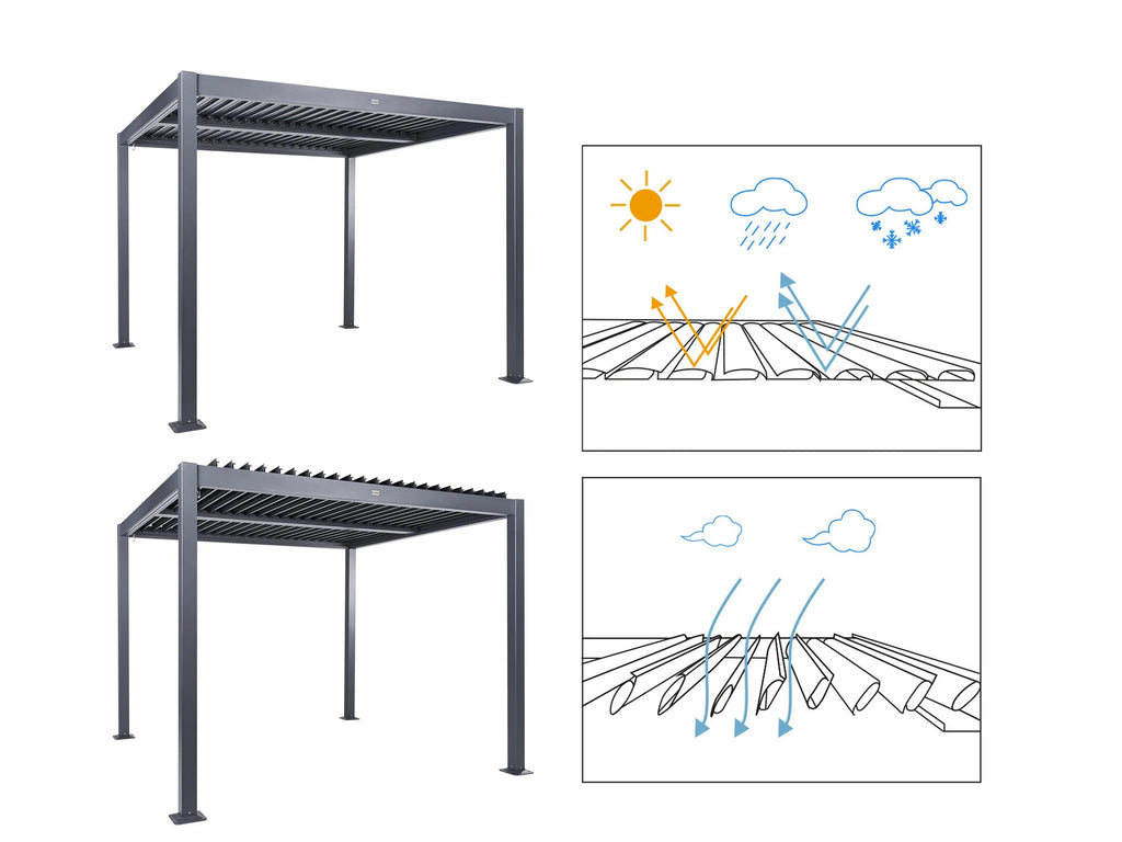 Gazebo Metallo 296 cm 296 cm Nero
