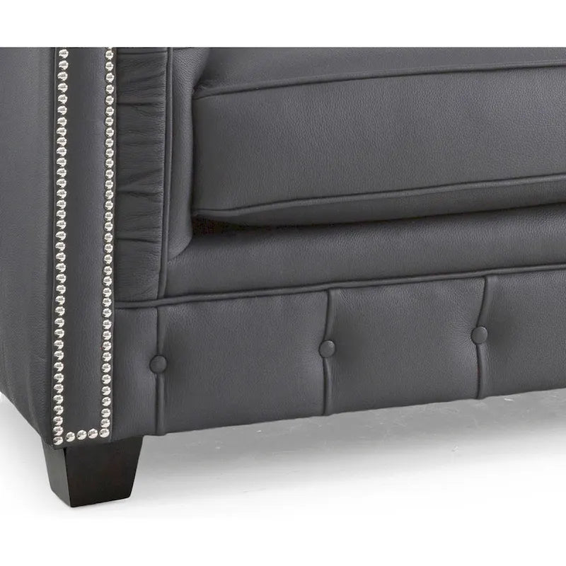 Hancock Tufted Top Grain Italian Leather Chesterfield Sofa - 31 H x 86 W x 40 D