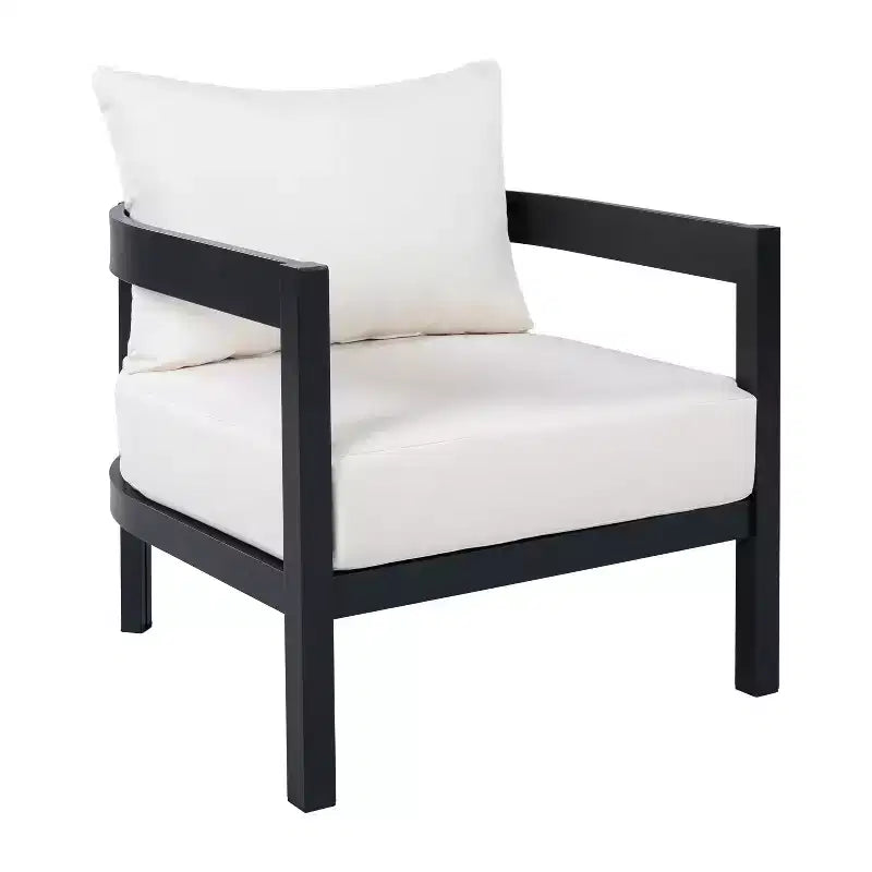 Christopher Knight Home Althea, ensemble de conversation moderne incurvé de 5 pièces en aluminium pour l'extérieur avec table basse en verre
