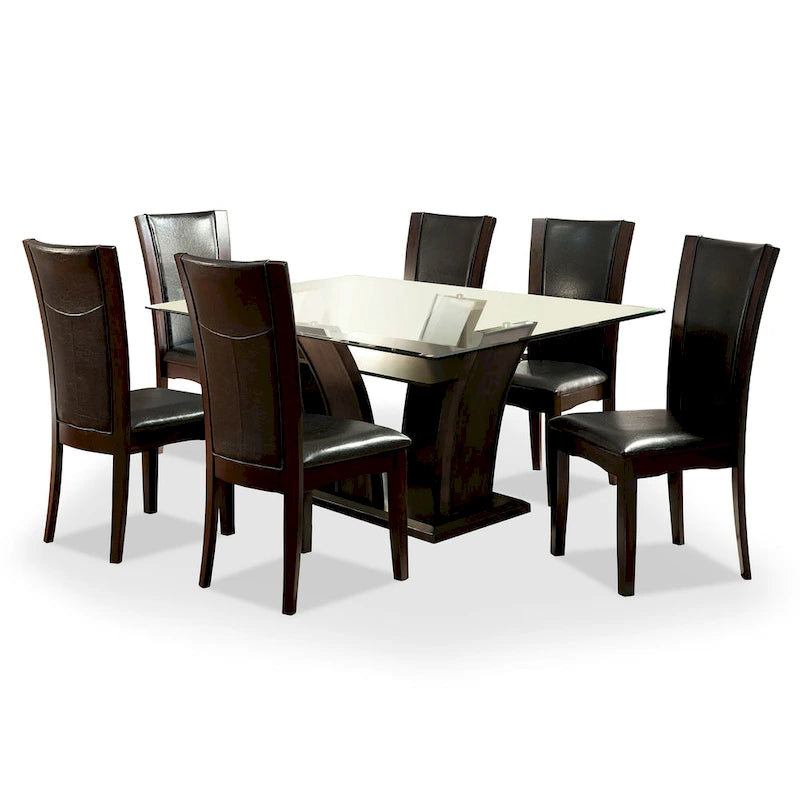 Bind Contemporary Solid Wood Open-Shelf 7-Piece Dining Table Set by Furniture of America