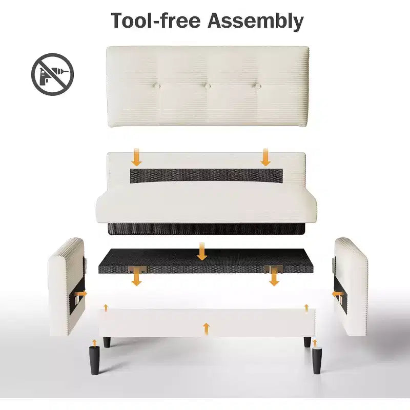 Dyonery 50 Loveseat Sofa, 2-Seater Love Seat for Office & Small Spaces, 24 Deep Seat, FSC Solid Wood Frame, Tool-Free Assembly