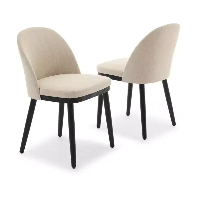 Dining Chairs Set of 4/6, Upholstered Kitchen Dining Room Chair, Linen Fabric Farmhouse Dinner Chair with Leveling Feet for Dining Room, Living Room