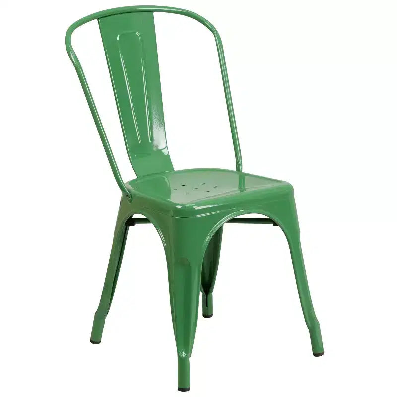 Flash Furniture Commercial Grade 30 Round Metal Indoor-Outdoor Table Set with 2 Cafe Chairs