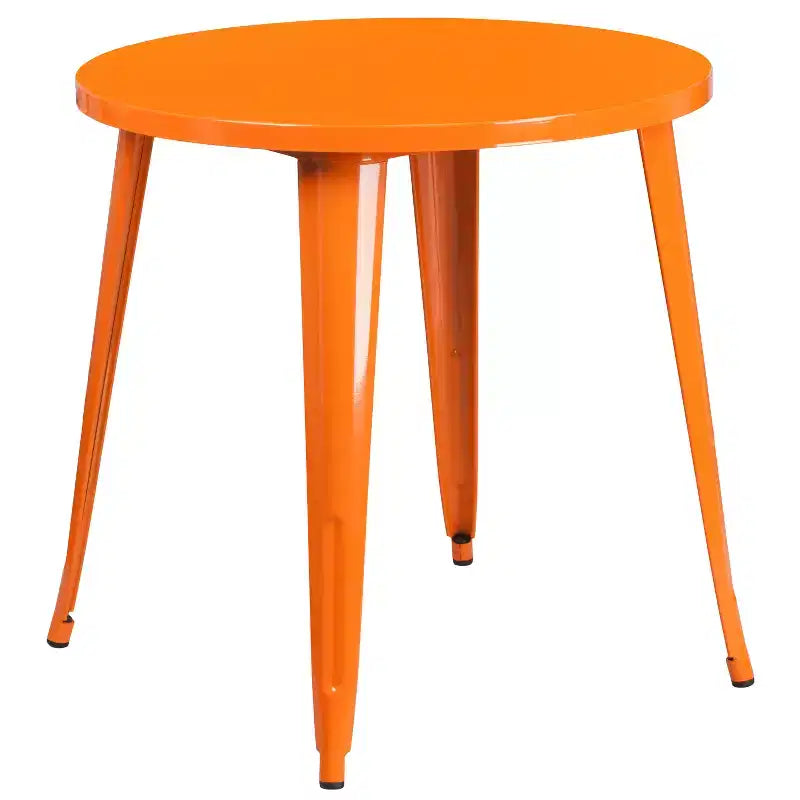 Flash Furniture Commercial Grade 30 Round Metal Indoor-Outdoor Table Set with 2 Cafe Chairs