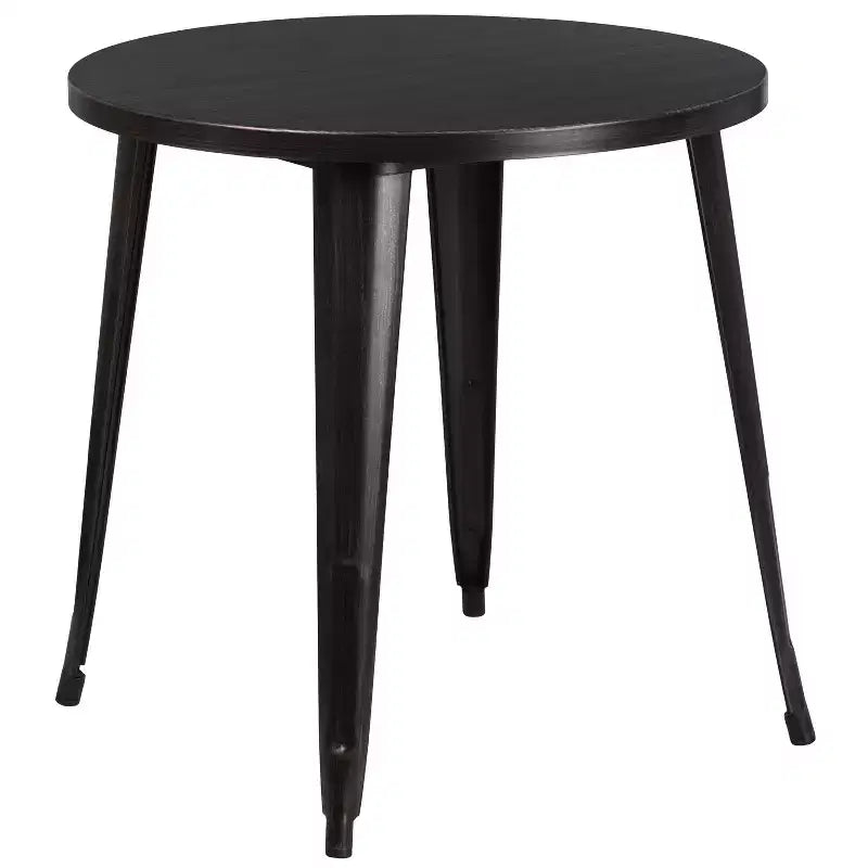 Flash Furniture Commercial Grade 30 Round Metal Indoor-Outdoor Table Set with 4 Cafe Chairs