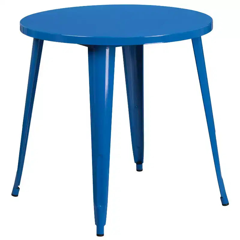 Flash Furniture Commercial Grade 30 Round Metal Indoor-Outdoor Table Set with 4 Cafe Chairs