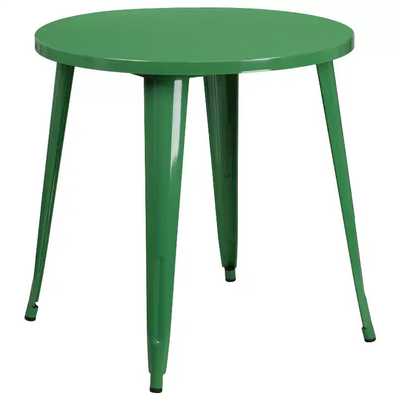 Flash Furniture Commercial Grade 30 Round Metal Indoor-Outdoor Table Set with 4 Cafe Chairs