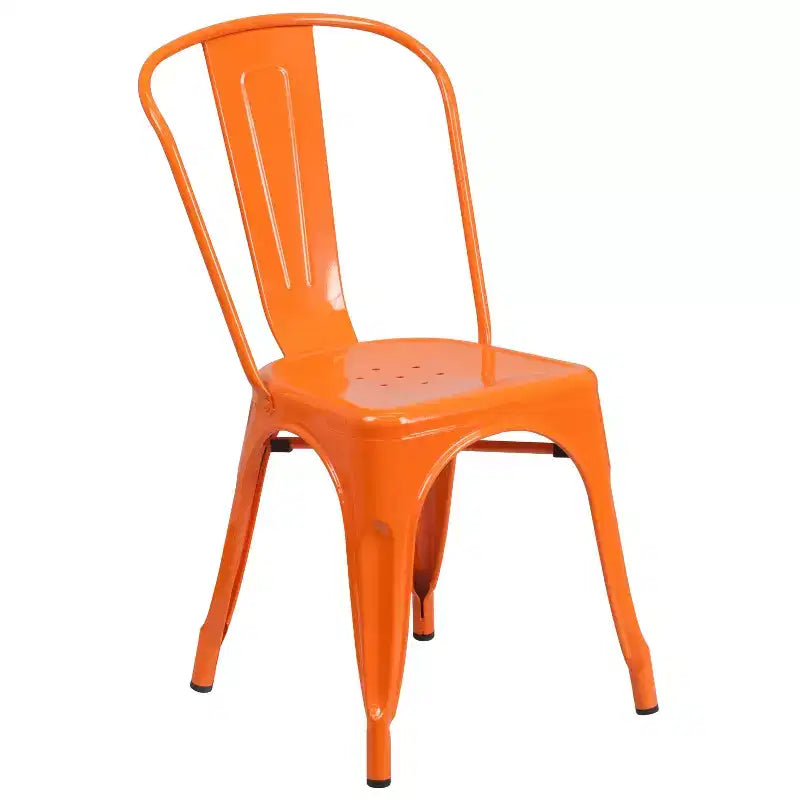 Flash Furniture Commercial Grade 30 Round Metal Indoor-Outdoor Table Set with 4 Cafe Chairs