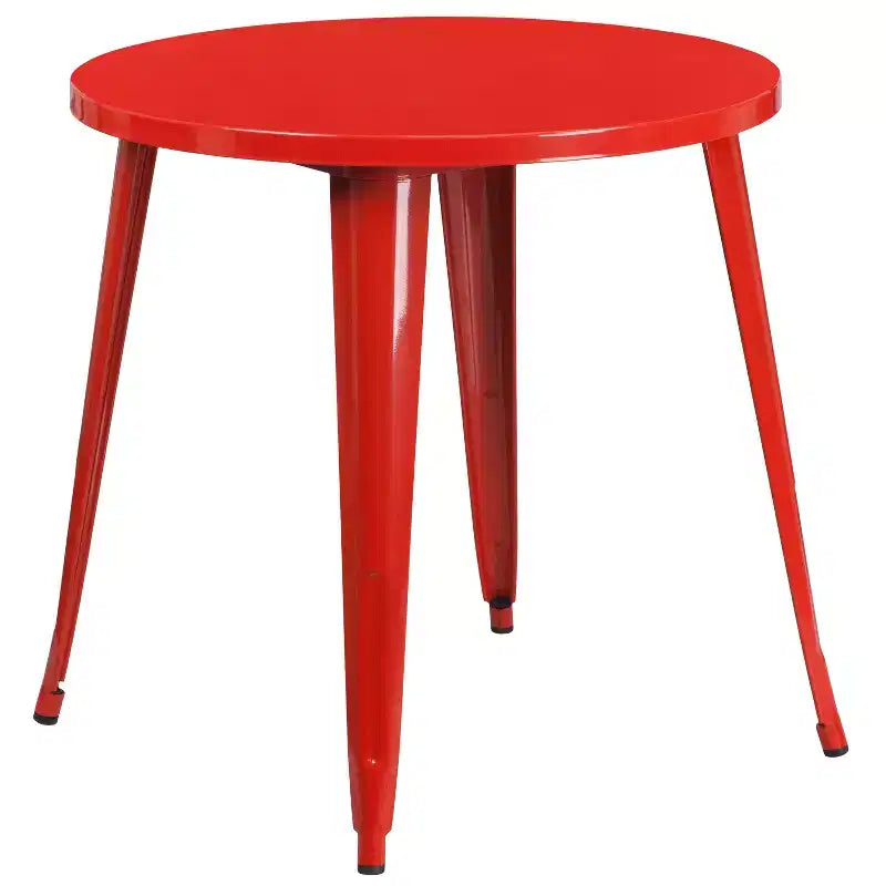Flash Furniture Commercial Grade 30 Round Metal Indoor-Outdoor Table Set with 4 Cafe Chairs