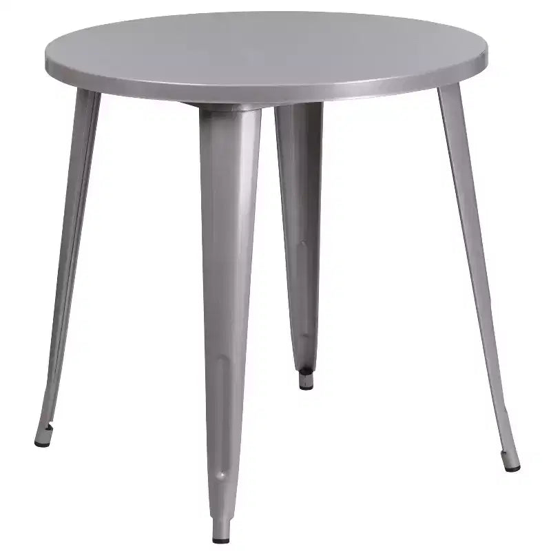 Flash Furniture Commercial Grade 30 Round Metal Indoor-Outdoor Table Set with 4 Cafe Chairs