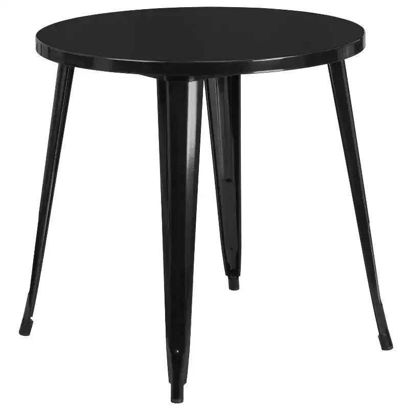 Flash Furniture Commercial Grade 30 Round Metal Indoor-Outdoor Table Set with 4 Cafe Chairs