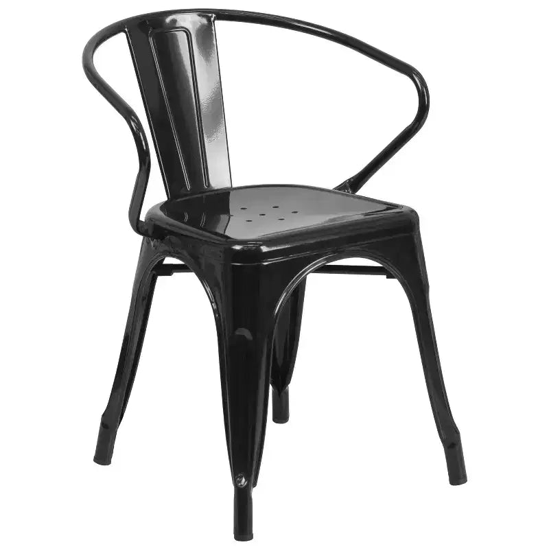 Ensemble de table rectangulaire en métal 31,5 x 63 de qualité commerciale Flash Furniture avec 6 chaises à accoudoirs, pour l'intérieur et l'extérieur