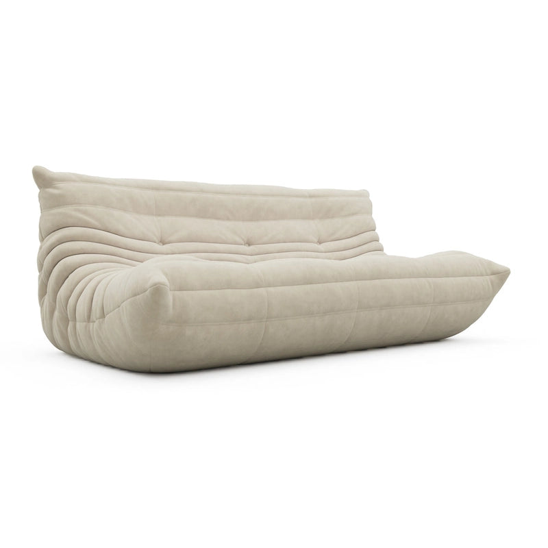 3 Seat Suede Fabric Lounge Floor Couch Lazy Sofa for Living Room