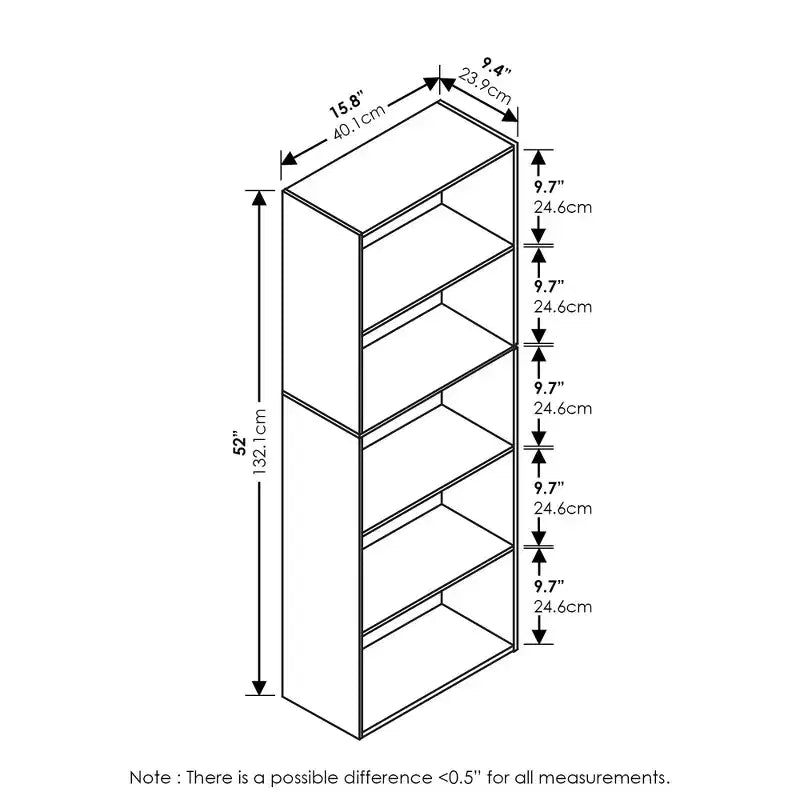 Furinno 5-Cube Reversible Bookcase Open Shelf Dispaly Rack Horizontal Vertical