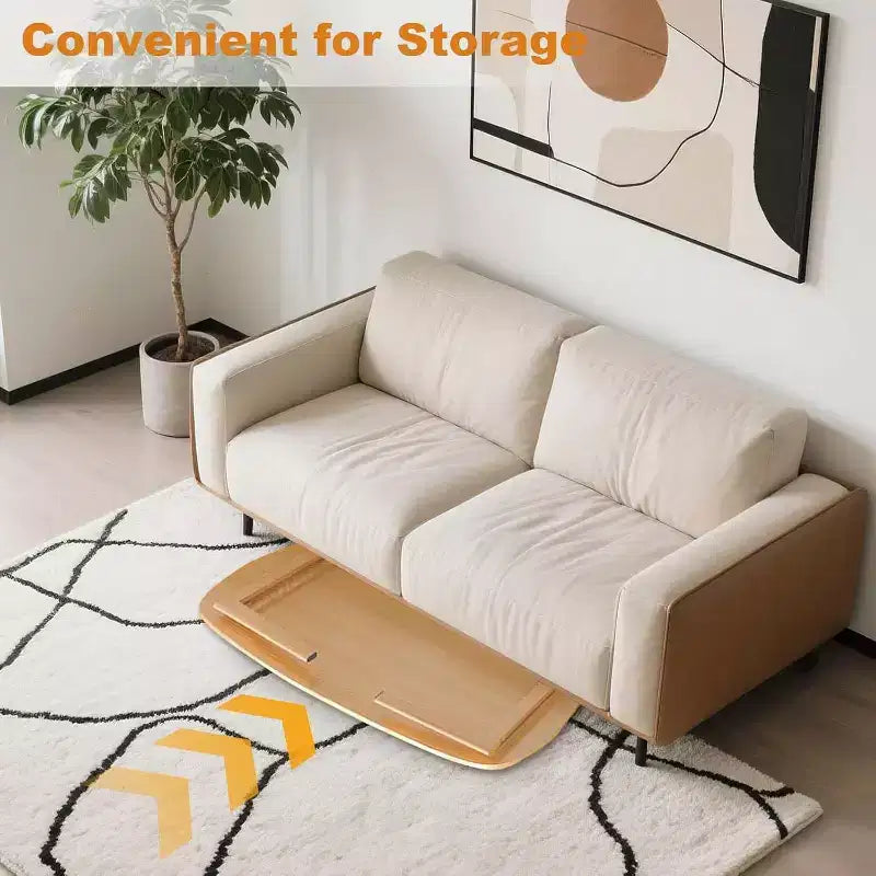 39.9 Wooden Folding Coffee Table, Foldable Laptop Table for Small Spaces, Low Study Table for Sitting on The Floor for Bedroom Office Apartment