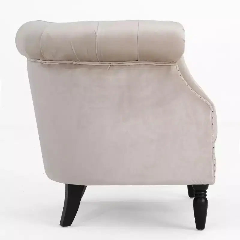 Contemporary Tufted Upholstered Club Chair with Nailhead Trim