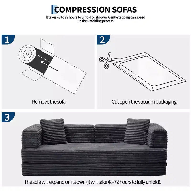 80.7 5-in-1 Convertible Sleeper Sofa Bed aï¿?Corduroy, 1200 lbs, No Assembly