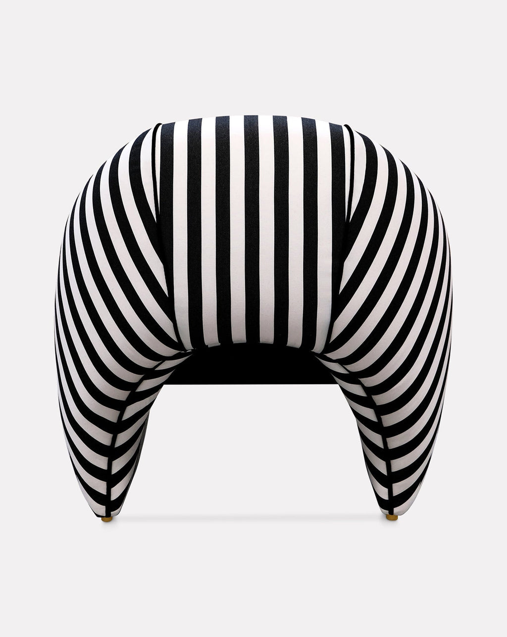 Striped Velvet Satin Sculptural Armchair