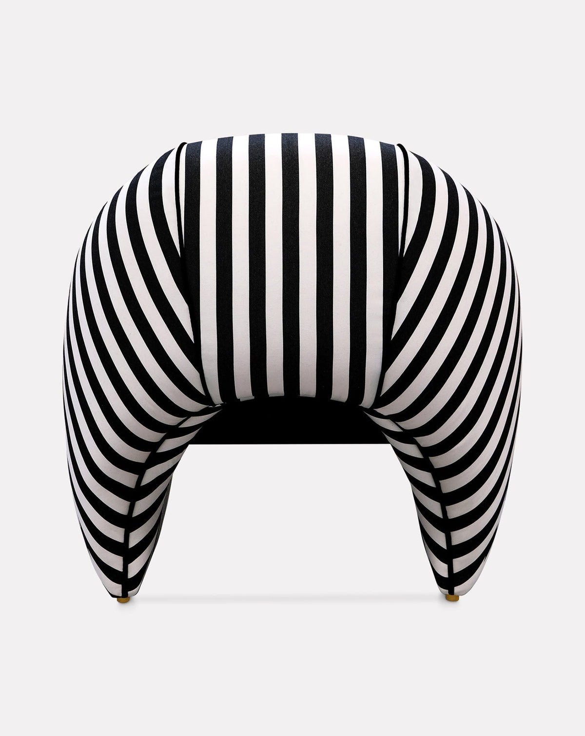 Striped Velvet Satin Sculptural Armchair