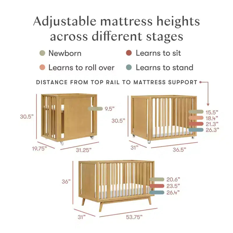 Babyletto Palma 8-in-1 Convertible All-Stages Crib with Bassinet & Toddler Bed Kits