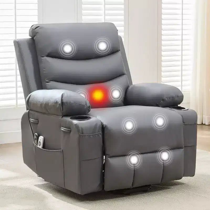 Lift Recliner Chair with Massage & Heat, Oversized Power Recliners, Home Theater Seat with 2 Cup Holders Side, Glider Reclining Single Sofa Chair