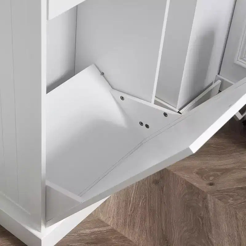 HOMCOM Kitchen Tilt Out Trash Bin Cabinet Free Standing Recycling Cabinet Trash Can Holder With Drawer
