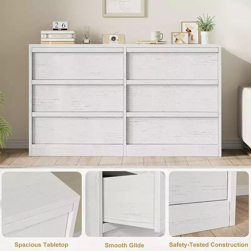 6/8 Drawers Dresser, Wide Modern Chest of Drawers for Bedroom, Living Room, Nursery