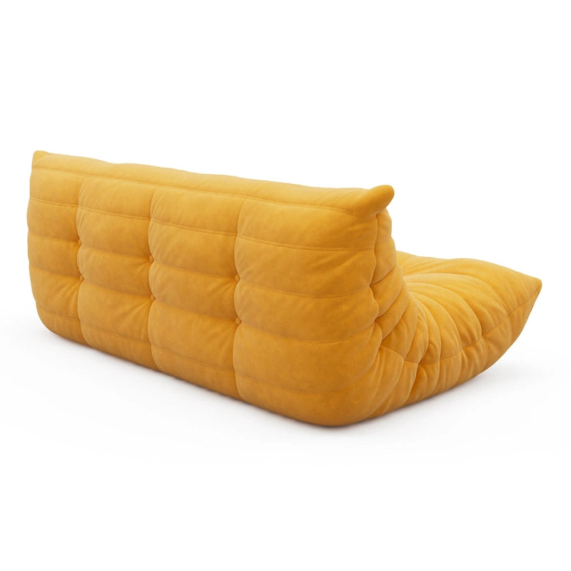 3 Seat Suede Fabric Lounge Floor Couch Lazy Sofa for Living Room