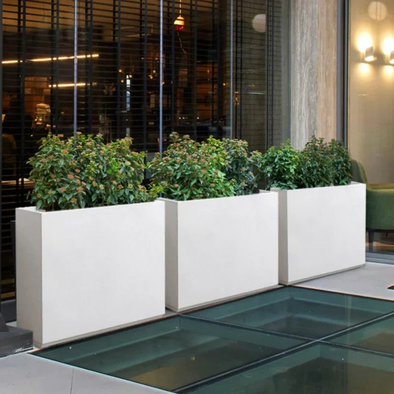 Metallic Heavy Planter for Outdoor Plants, 38Lx10Wx30H Inches Tall and Long Metal Divider Planter Box - 38x30x10