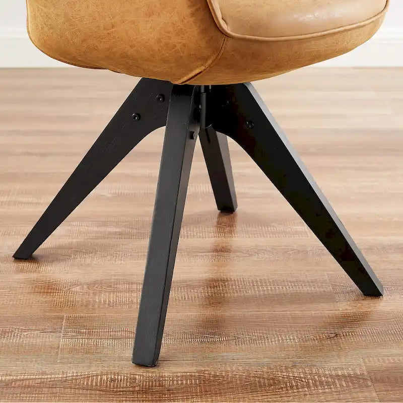 Fauteuil de bureau moderne pivotant avec pieds en bois