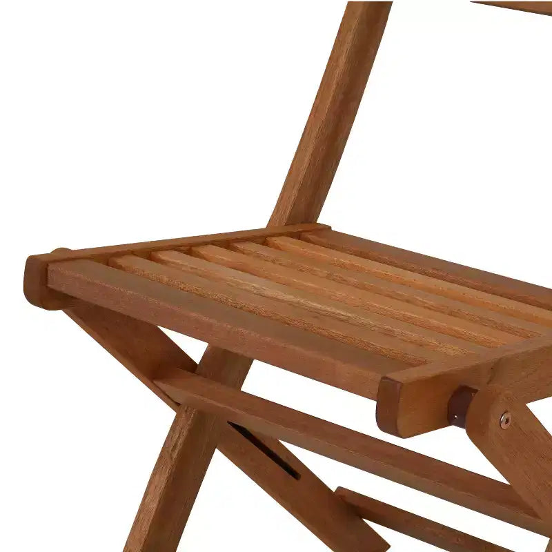 Sunnydaze Ensemble de salle à manger pliant 5 pièces pour patio en bois de Meranti avec finition à l'huile de teck - Marron