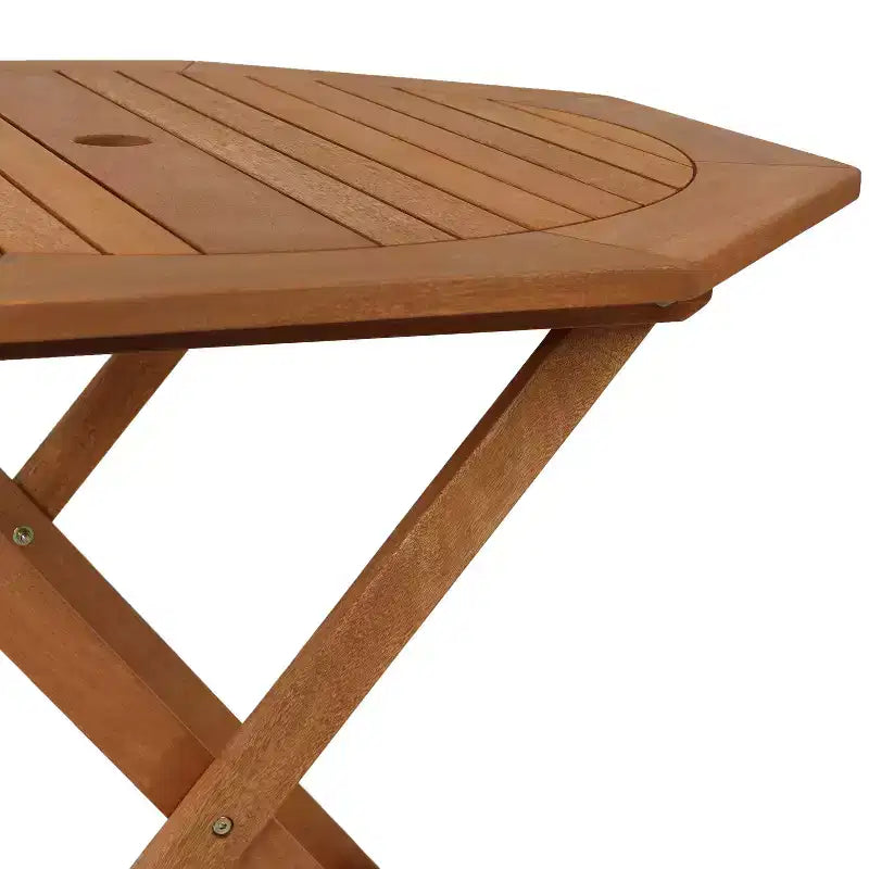 Sunnydaze Ensemble de salle à manger pliant 5 pièces pour patio en bois de Meranti avec finition à l'huile de teck - Marron