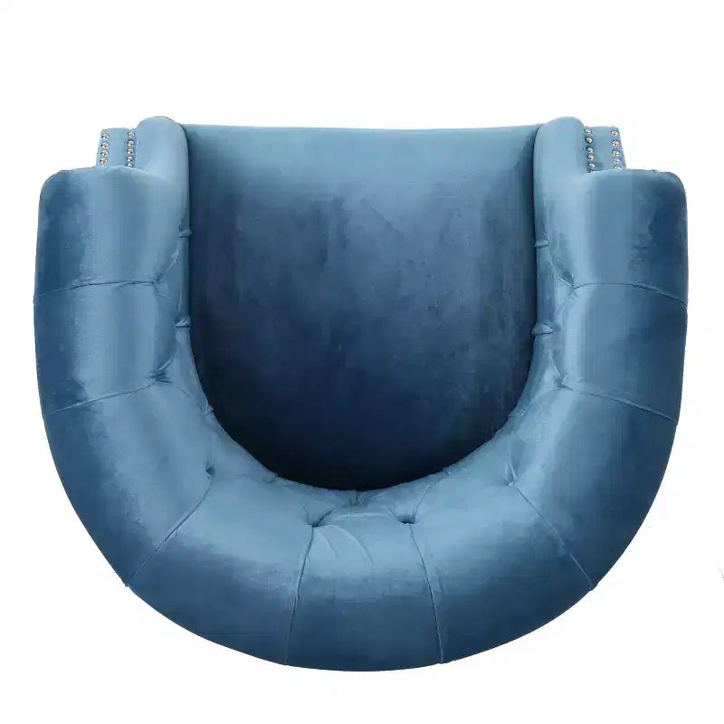Contemporary Tufted Upholstered Club Chair with Nailhead Trim