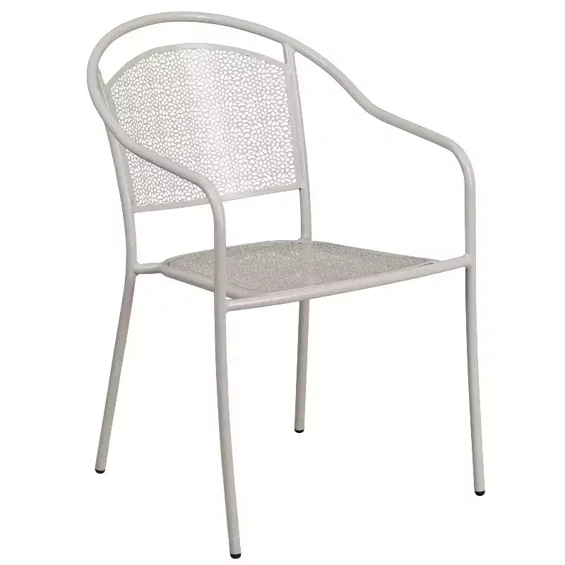 Flash Furniture Oia Commercial Grade 28 Square Indoor-Outdoor Steel Patio Table Set with 4 Round Back Chairs